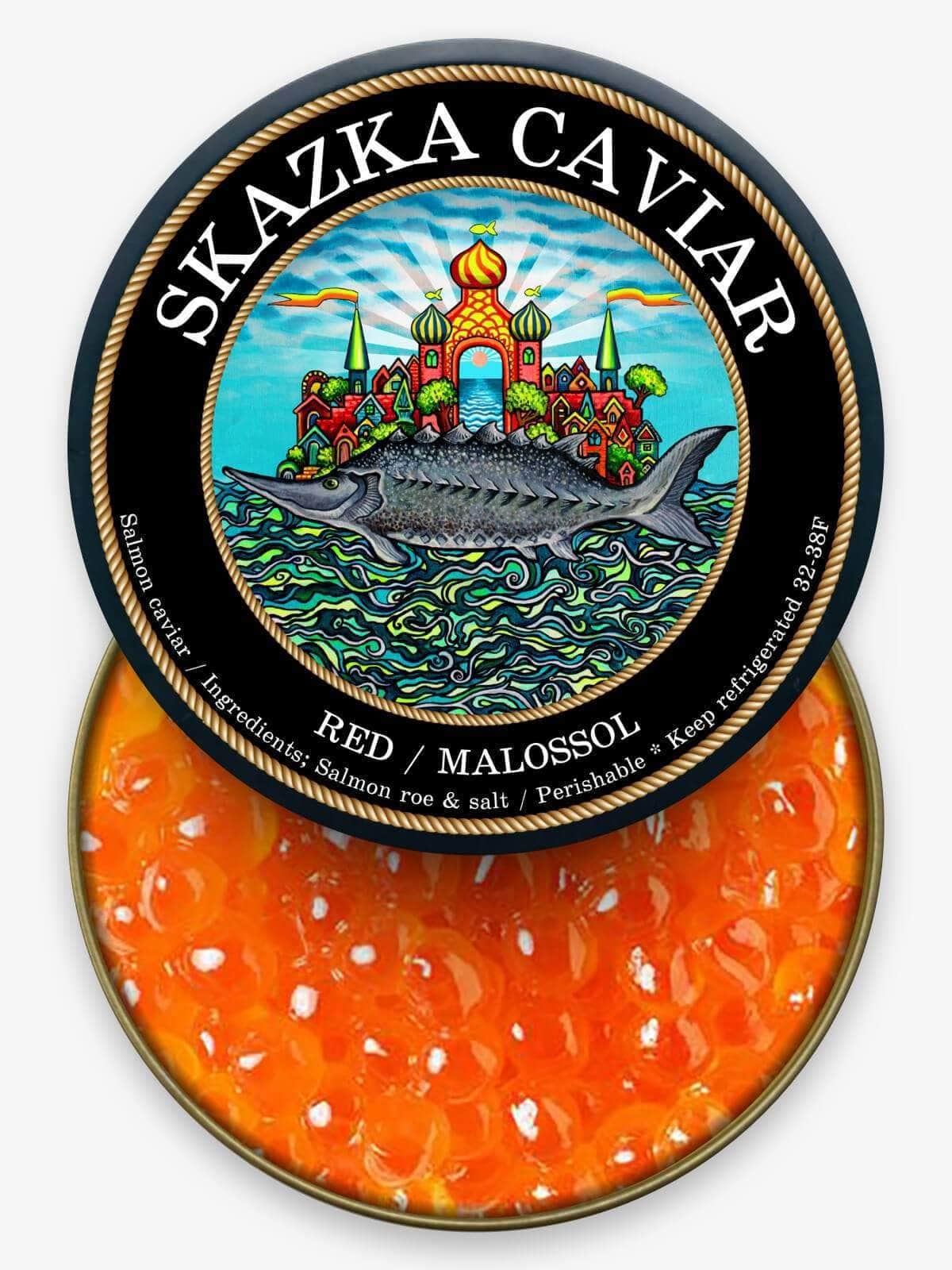 Caviar Skazka 8oz - $295 Alaskan “Royal King” Salmon Roe/Caviar