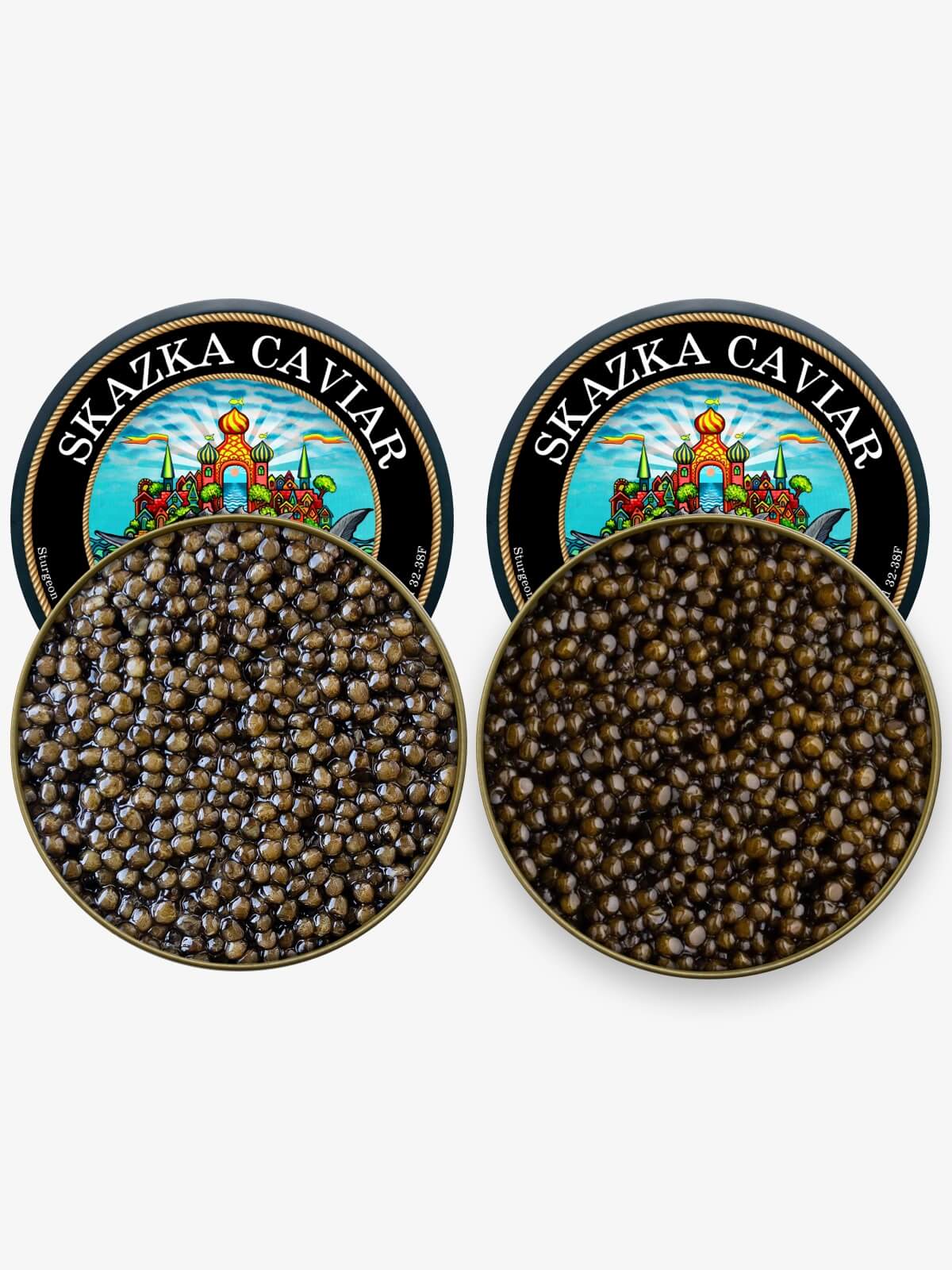 Black Caviar Sampler (2oz Kaluga + 2oz Osetra)