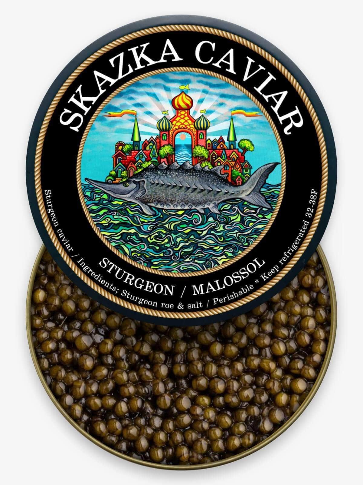 Caviar Skazka 2oz - $295 “River Beluga” Kaluga Sturgeon Caviar