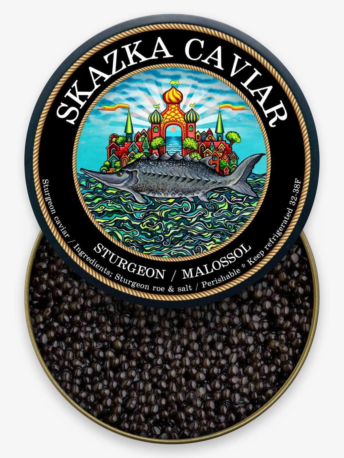 Caviar Skazka 2oz - $795 “KING GRADE” Beluga Sturgeon Caviar