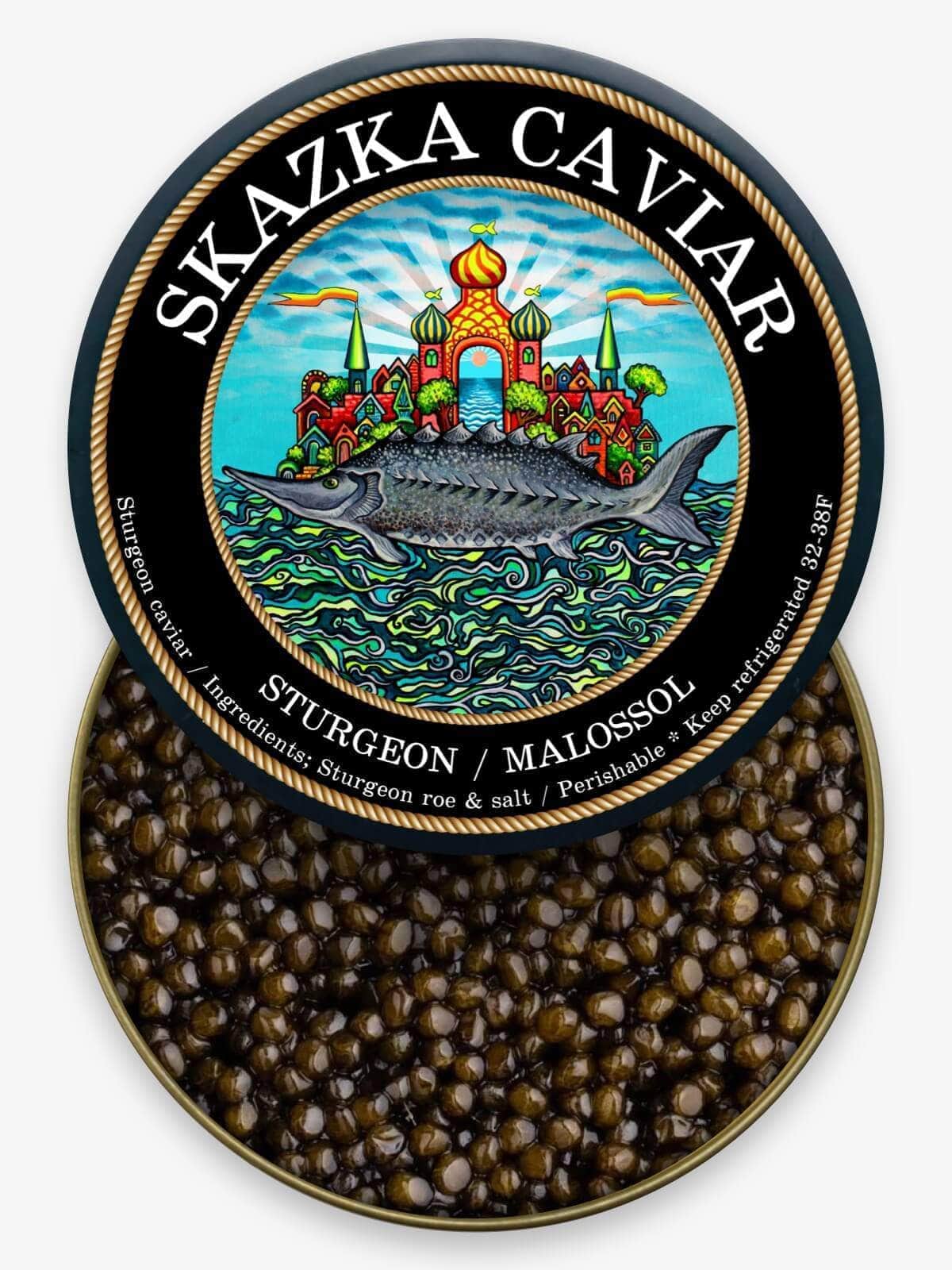 Caviar Skazka Black Caviar Sampler (2oz Kaluga + 2oz Osetra)