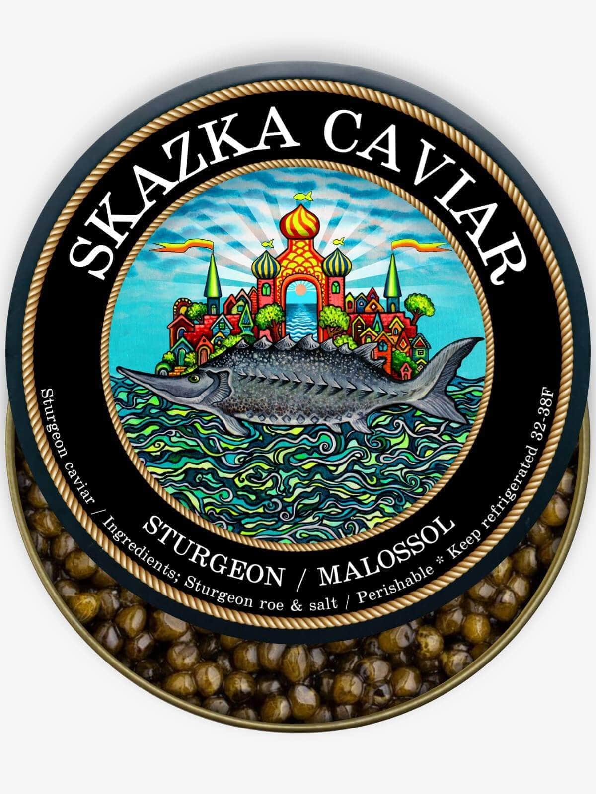 Caviar Skazka “Imperial River Beluga” Golden Kaluga Sturgeon Caviar