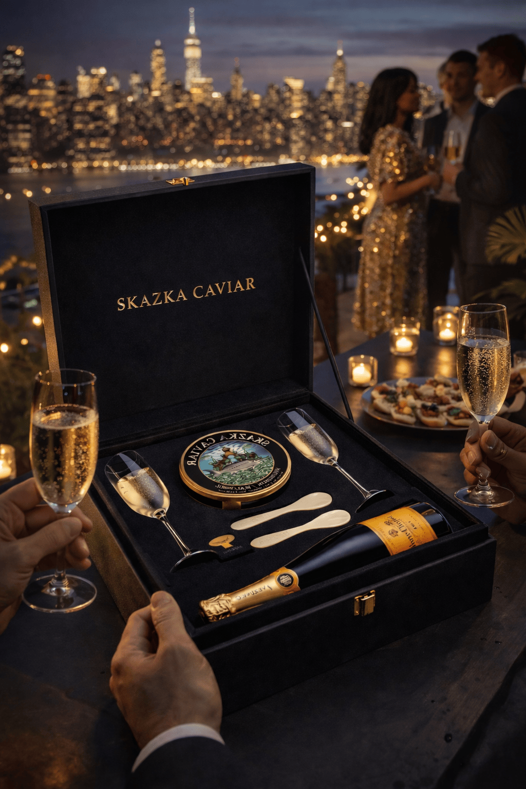 Caviar Skazka Seafood > Gourmet > Caviar Caviar and Champagne Gift Set