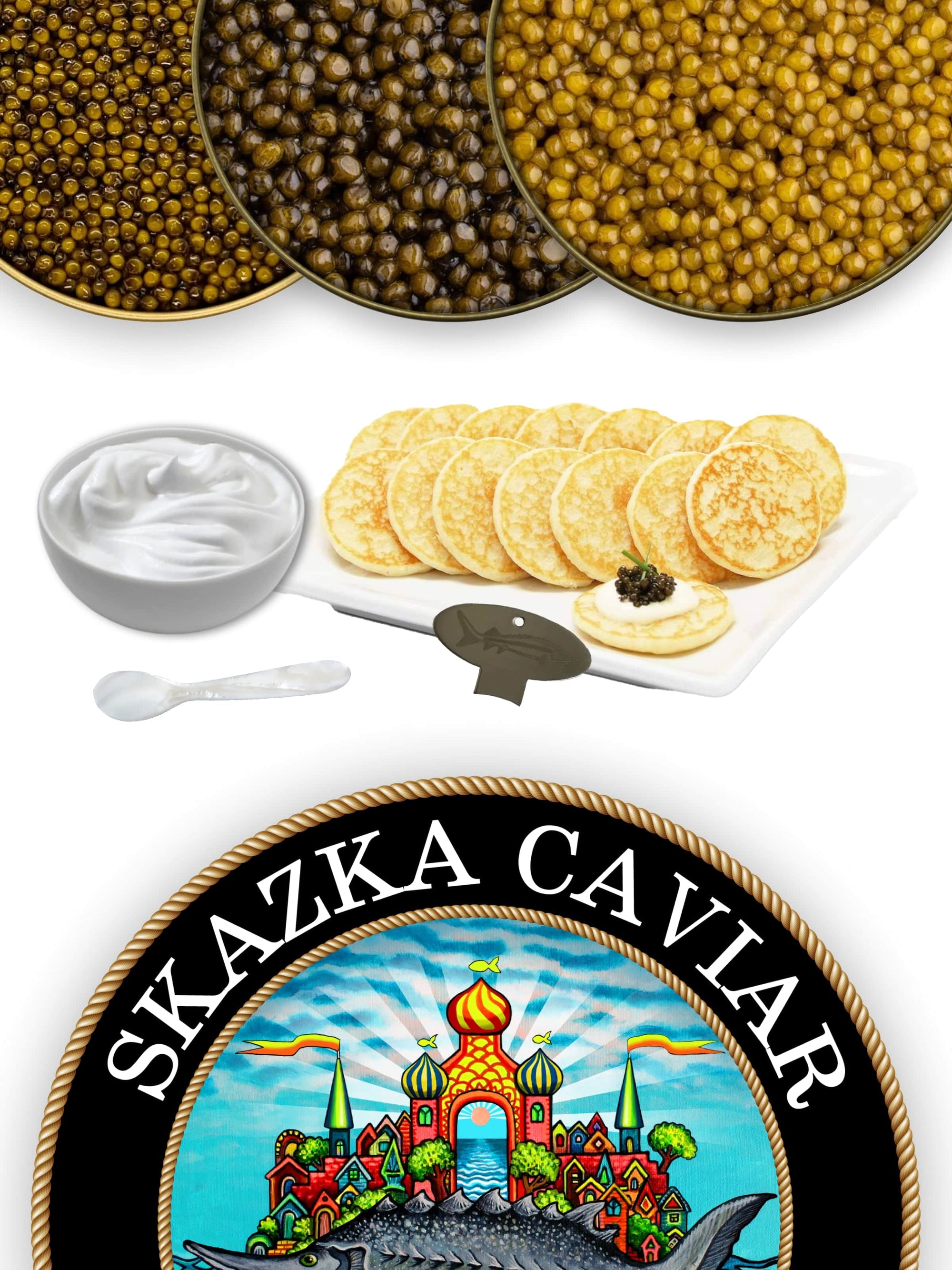 Caviar Skazka Seafood > Gourmet > Caviar Gift Set Caviar Sampler