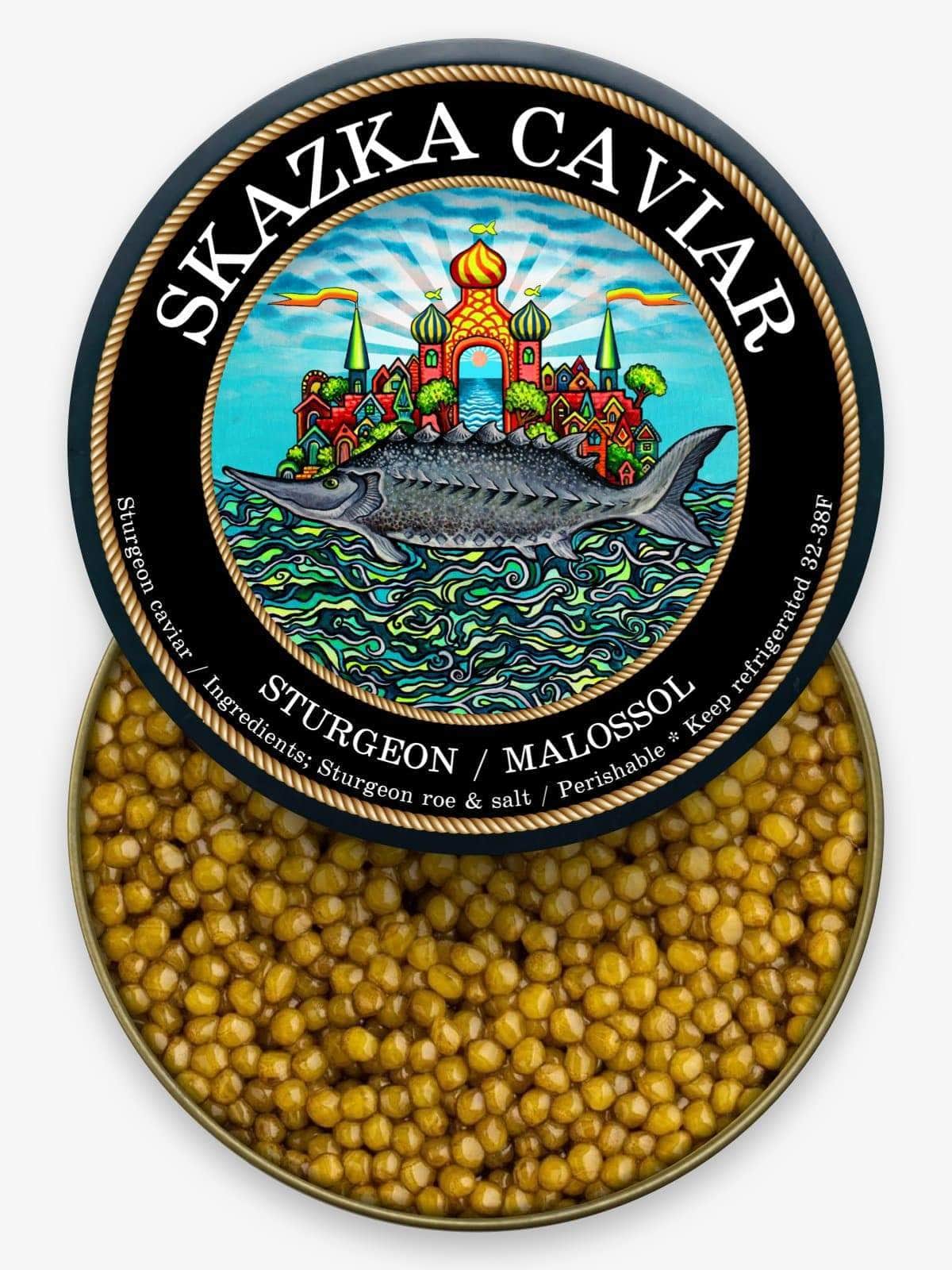 “Tsar Reserve” Golden Osetra Caviar - Caviar Skazka