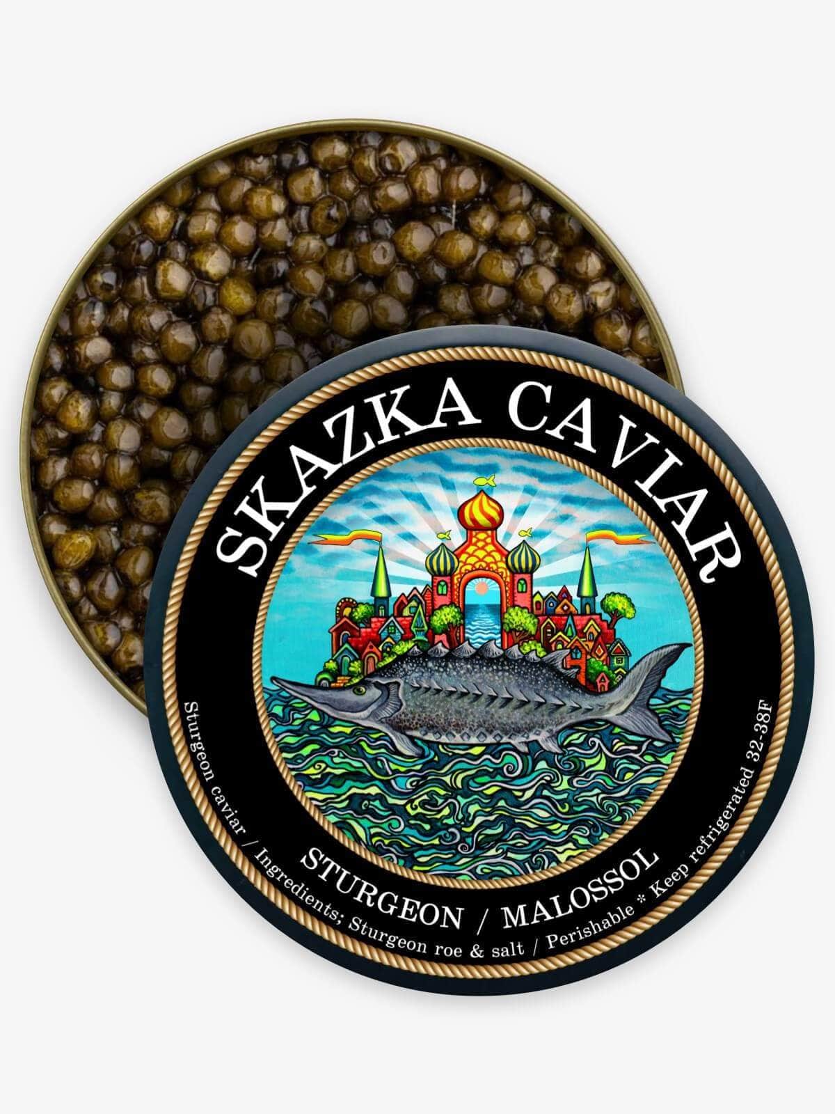 Kaluga Sturgeon Caviar - Golden “HUSO” (River Beluga) - Caviar Skazka
